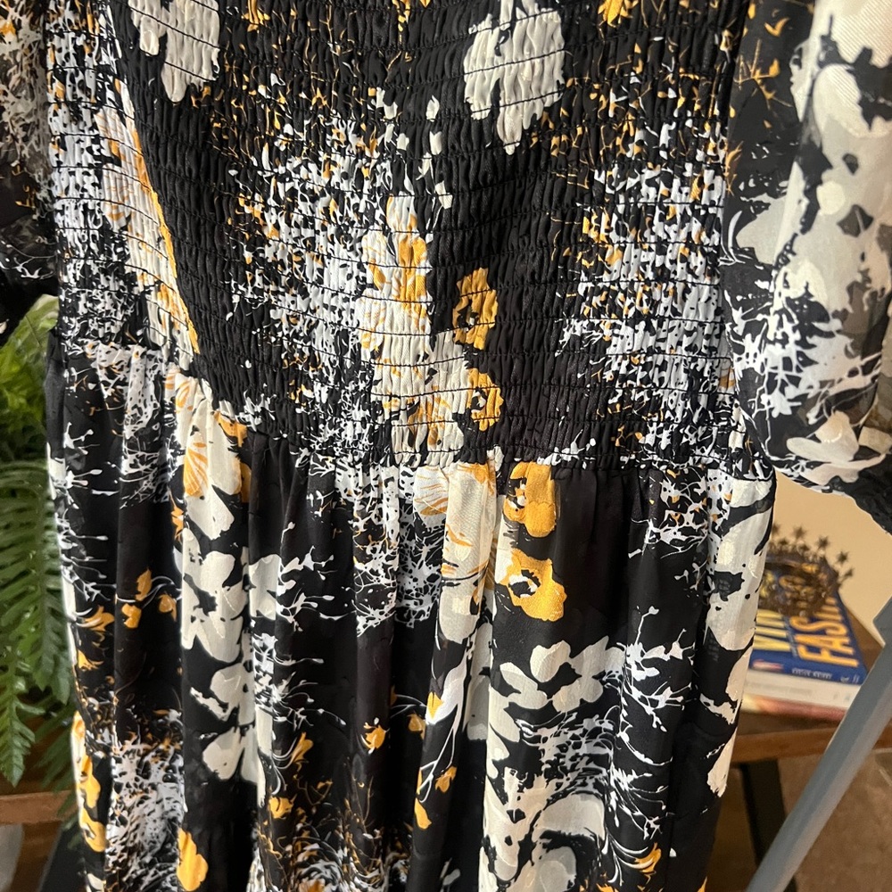 Baltic Born Fabian Jacquard Black Floral Midi Dress - Picture 5 of 5